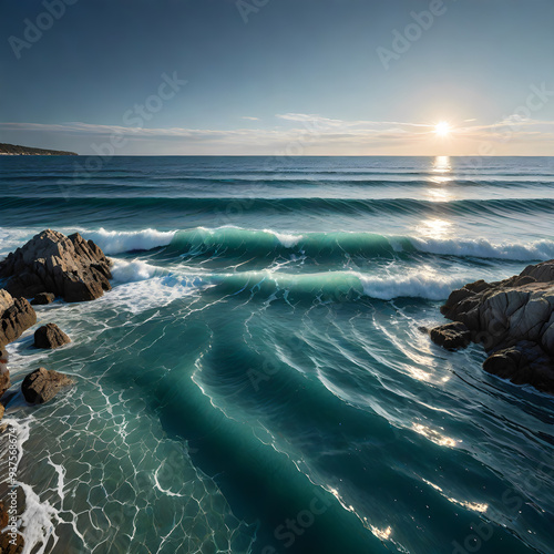 Tropical Seascape With Waves And Horizon