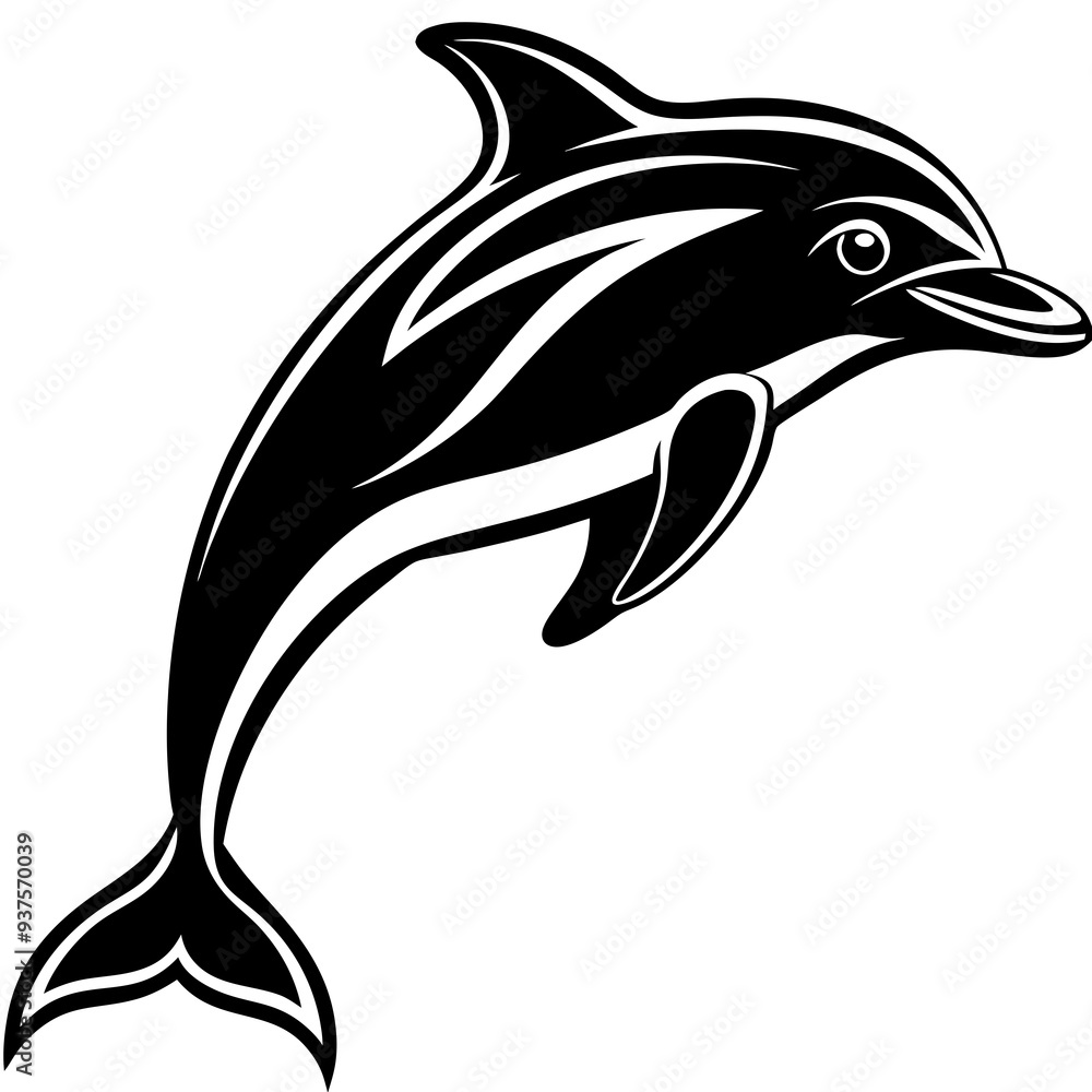 Fototapeta premium Dolphin silhouette Vector SVG