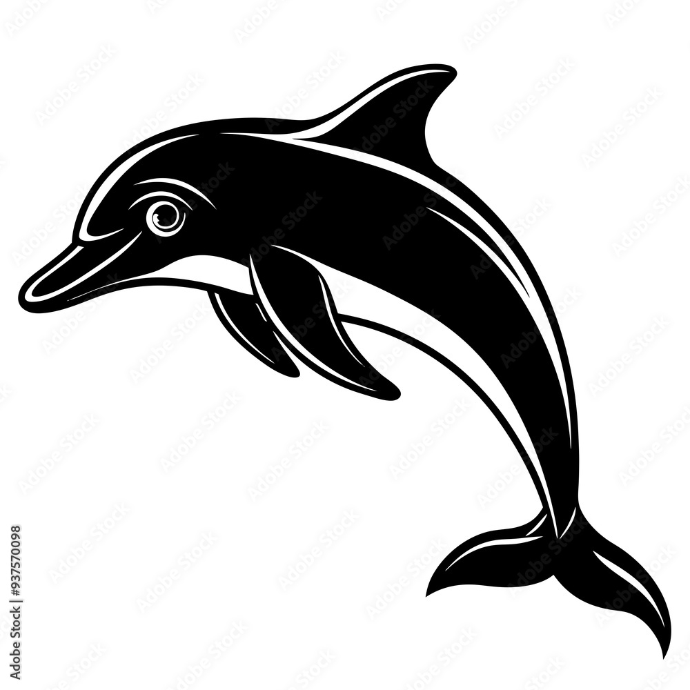 Fototapeta premium Dolphin silhouette Vector SVG