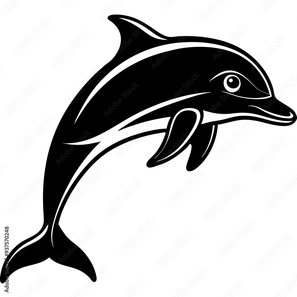 Fototapeta premium Dolphin silhouette Vector SVG