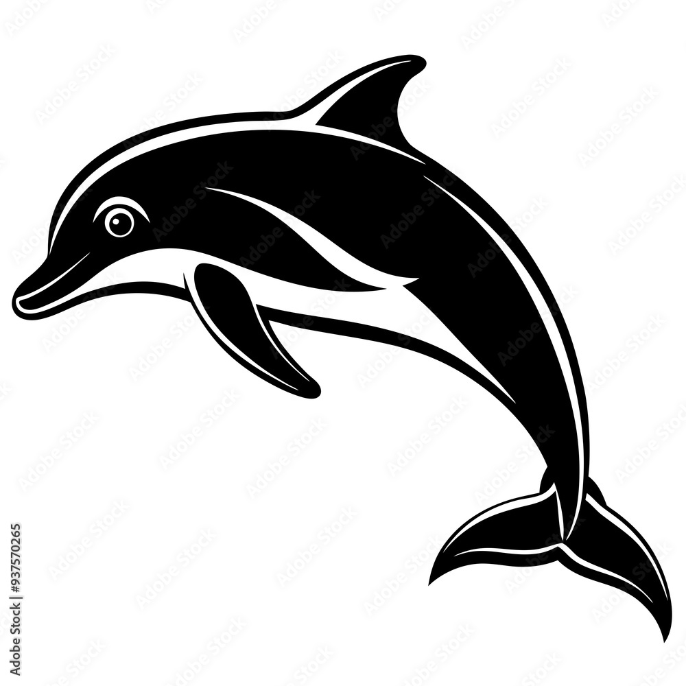 Fototapeta premium Dolphin silhouette Vector SVG