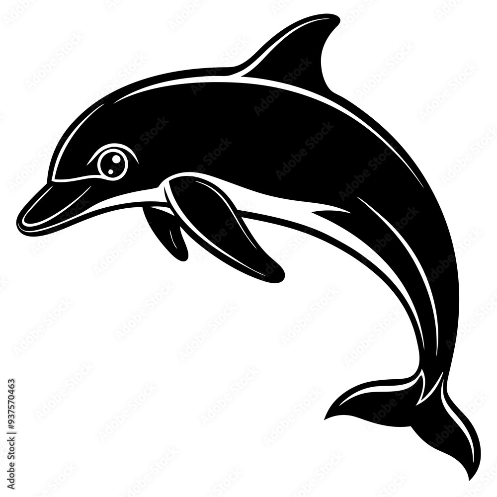 Fototapeta premium Dolphin silhouette Vector SVG