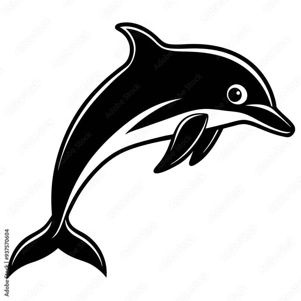 Obraz premium Dolphin silhouette Vector SVG