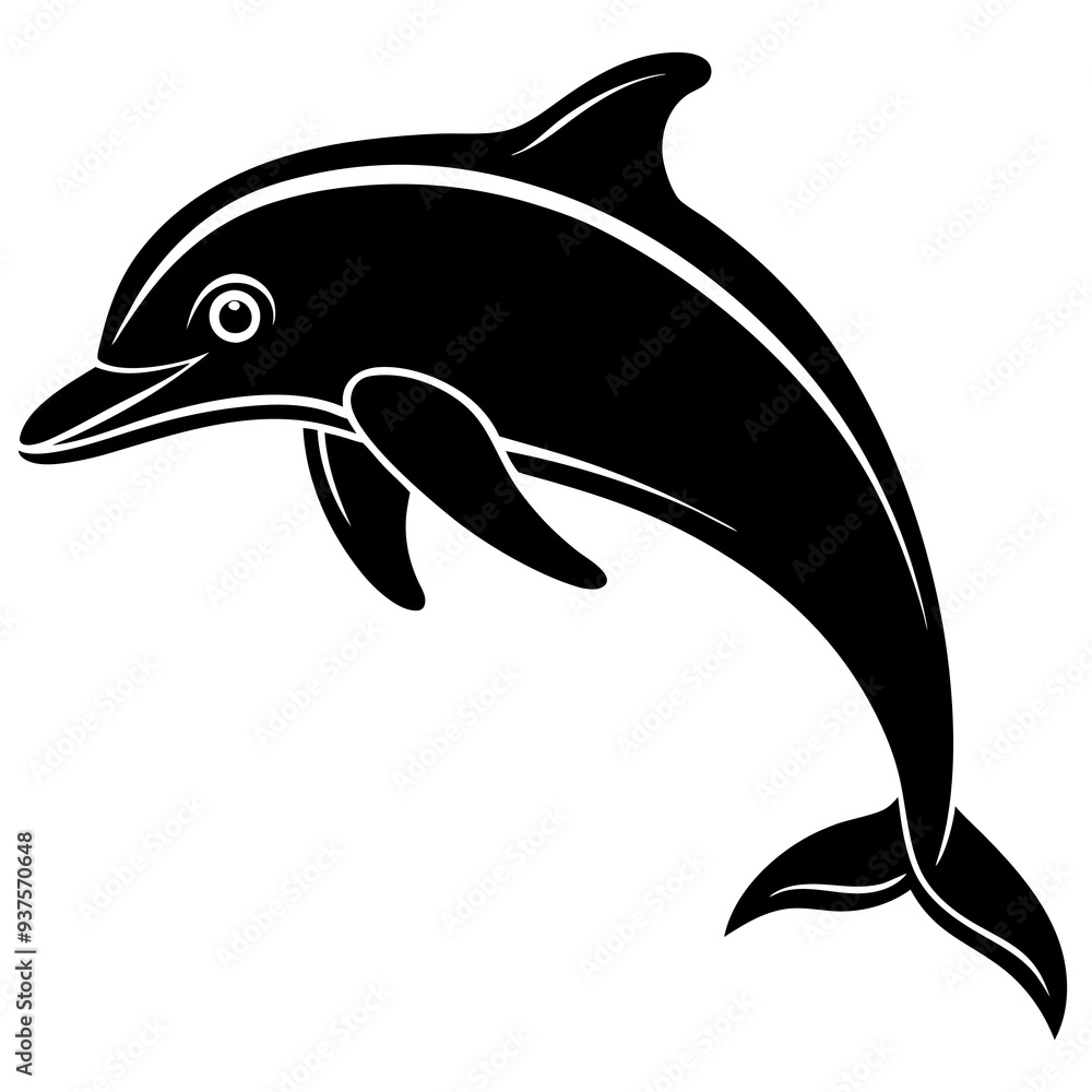 Obraz premium Dolphin silhouette Vector SVG