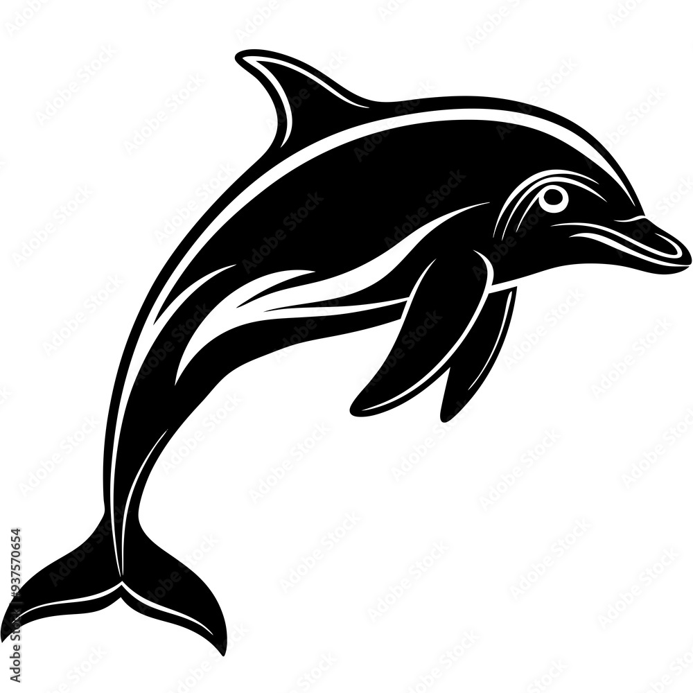 Naklejka premium Dolphin silhouette Vector SVG