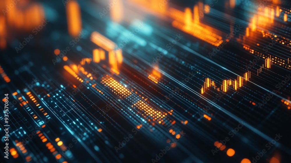 Dynamic digital data visualization with abstract glowing lines and graphs, representing data analysis and technological advancements. Dynamic digital data visualization with abstract glowing lines and graphs, representing data analysis and technological advancements.