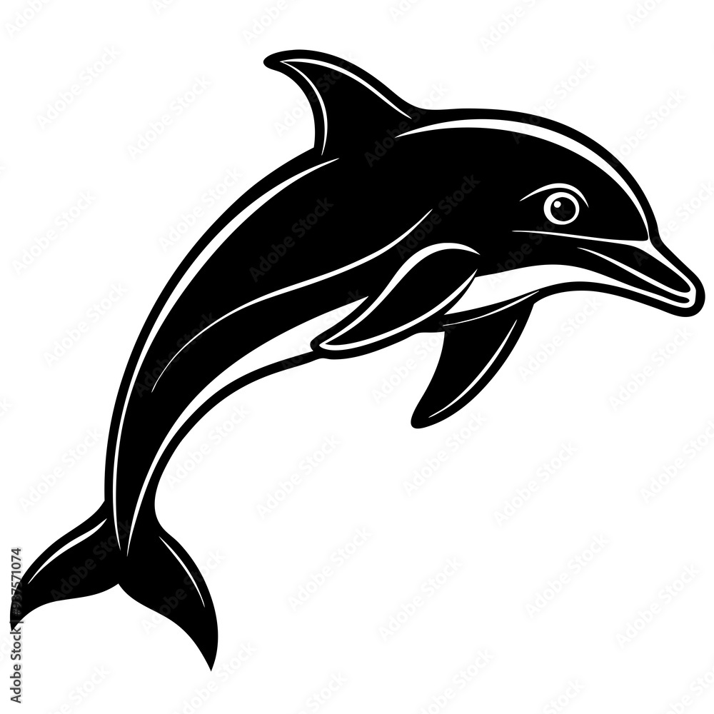 Naklejka premium Dolphin silhouette Vector SVG