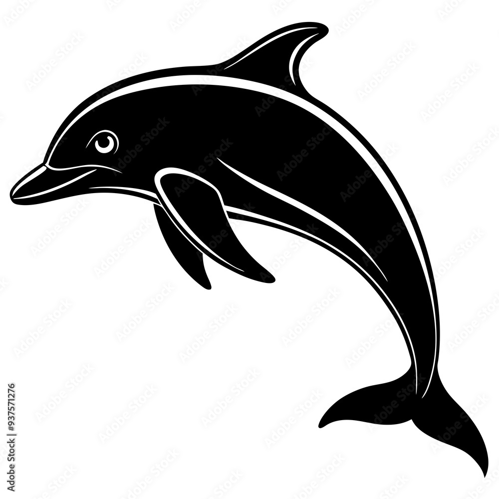 Obraz premium Dolphin silhouette Vector SVG