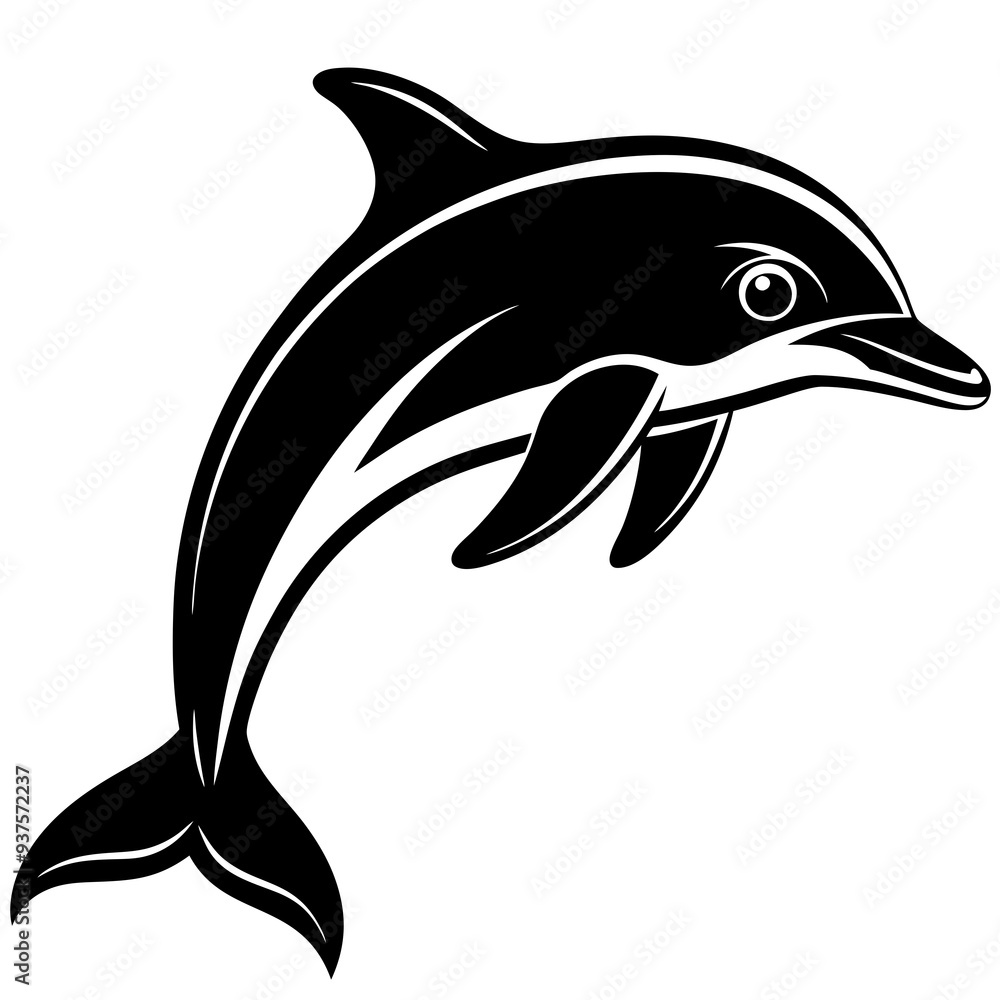 Naklejka premium Dolphin silhouette Vector