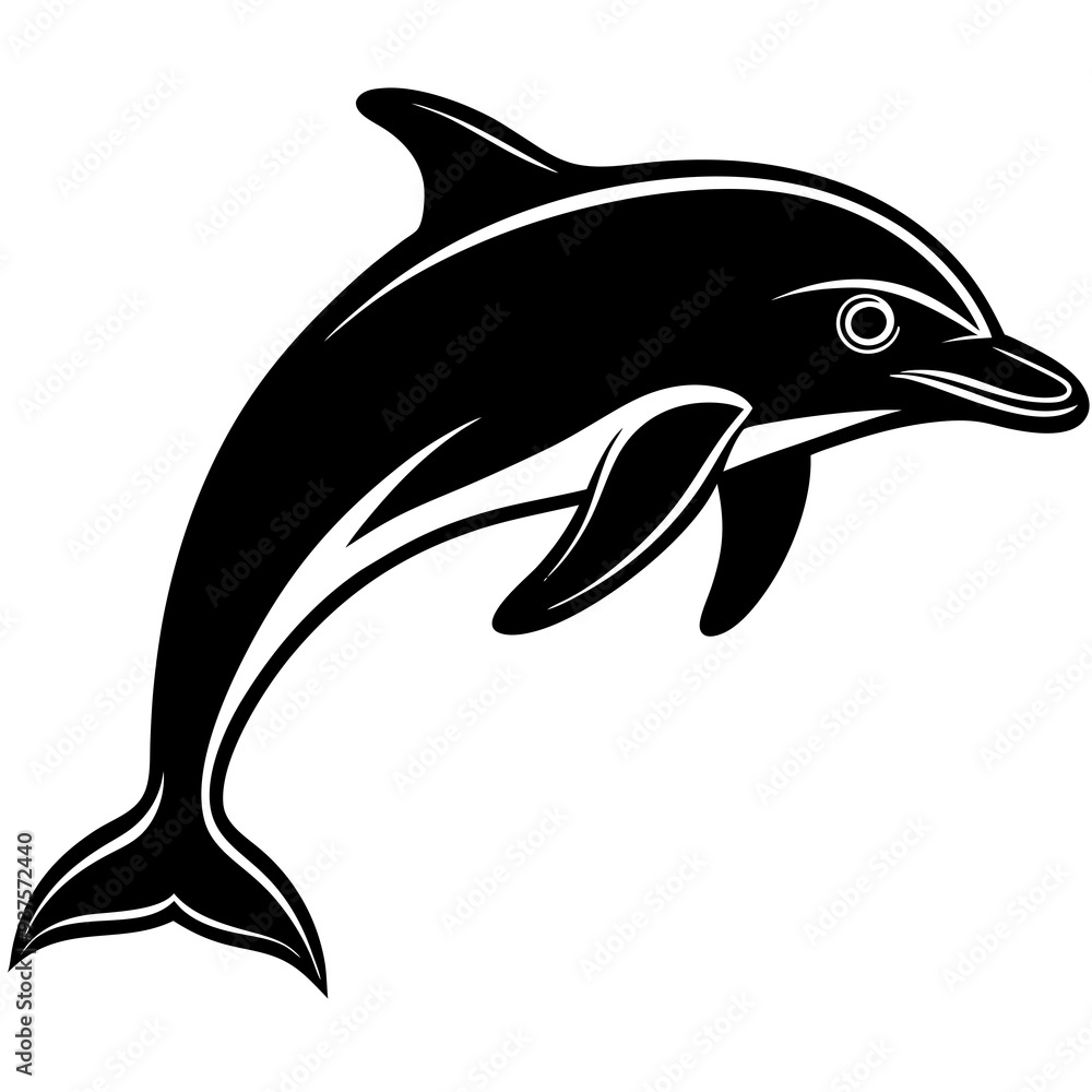 Fototapeta premium Dolphin silhouette Vector