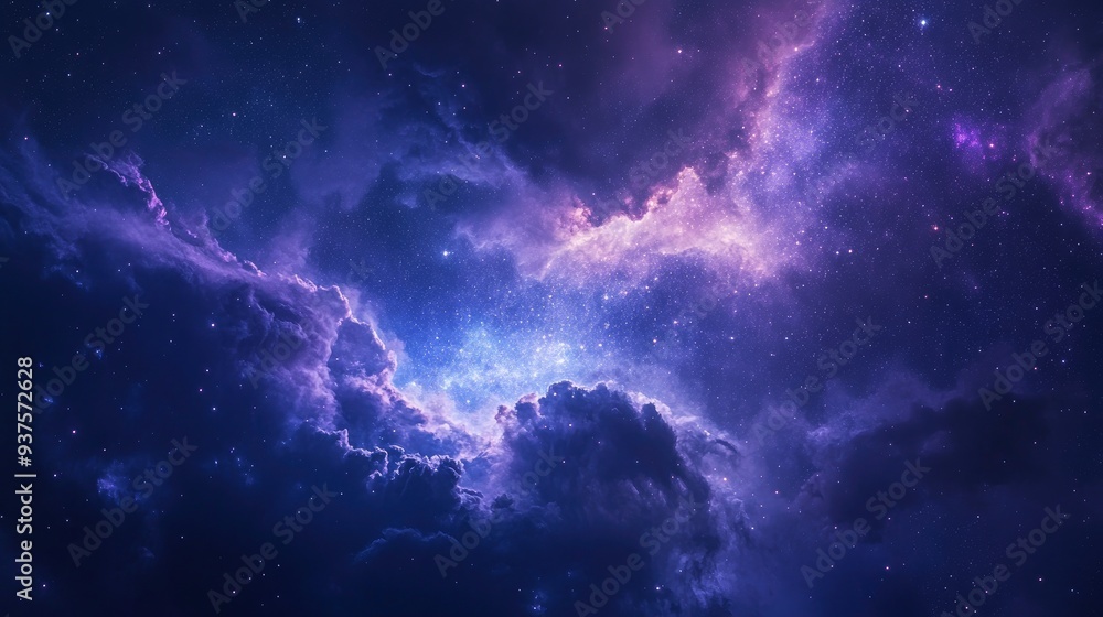 Fototapeta premium Clouds streak across the Milky Way , ai