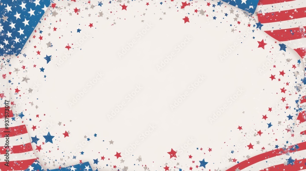 Obraz premium Vintage American Flag Background with copy space, for USA National Day celebration banner or poster design