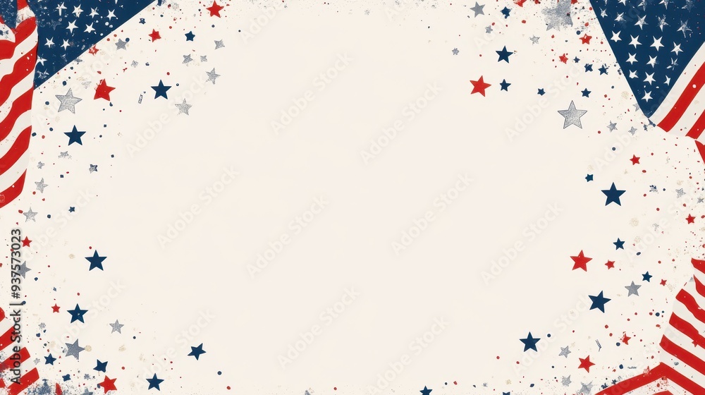 Obraz premium Vintage American Flag Background with copy space, for USA National Day celebration banner or poster design