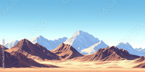 vast beauty of a mountainous desert landscape under the clear blue sky 