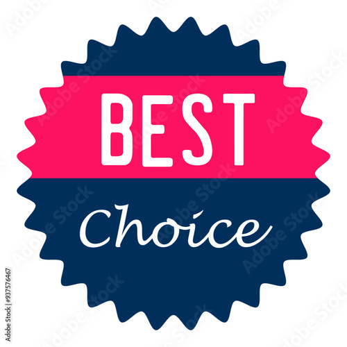 Best Choice blue round sticker isolated on white background. Stock vector.