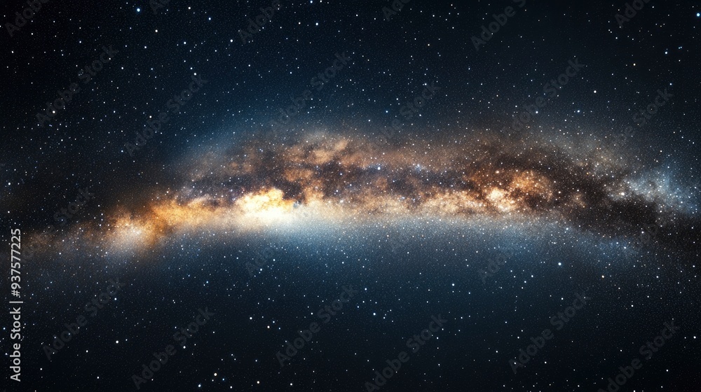 Fototapeta premium Clouds streak across the Milky Way , ai