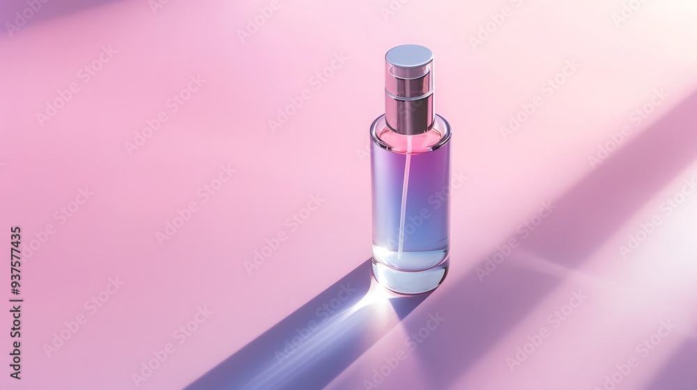 High angle view of a facial mist bottle with a soft light accent AI generated illustration