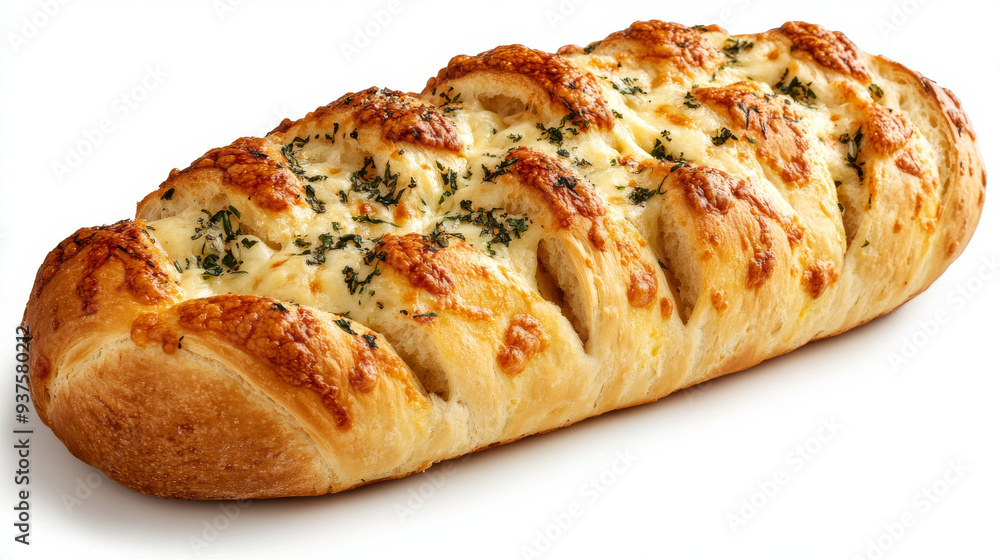 Korean cream cheese garlic bread, isolated with a clipping path on a white background, showcasing the bakery pastry without any shadow. Korean cream cheese garlic bread, isolated with a clipping path on a white background, showcasing the bakery pastry without any shadow.