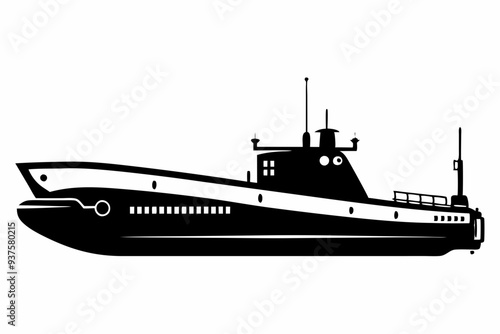 submarine silhouette vector illustration