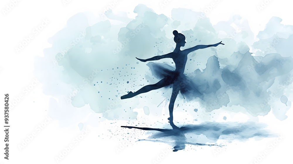 Fototapeta premium Illustration of ballet dancer performing a pirouette AI generated illustration