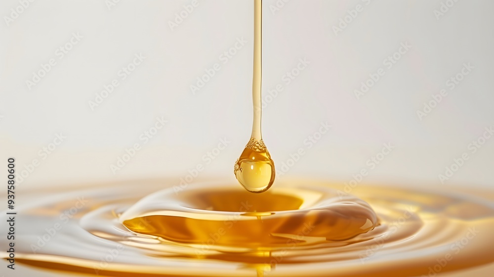 Imaginative depiction of a drop of cooking oil hitting a white surface AI generated illustration Imaginative depiction of a drop of cooking oil hitting a white surface AI generated illustration