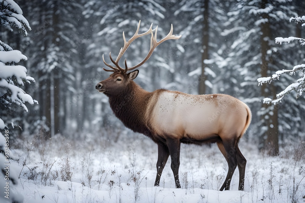deer in the snow deer in the snow