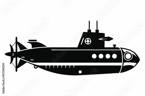 submarine silhouette vector illustration