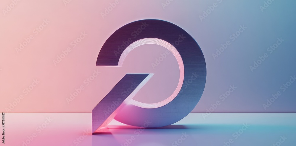 3D Rendered Metallic Symbol with Gradient Lighting. 3D Rendered Metallic Symbol with Gradient Lighting.