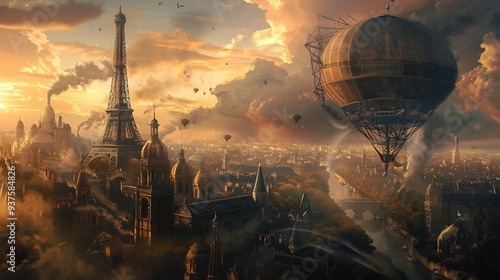 Steampunk Paris: A City of Innovation and Wonder photo