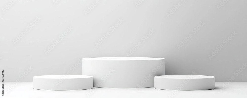 White 3D podium with clean lines and subtle curves, minimalist stage, modern presentation White 3D podium with clean lines and subtle curves, minimalist stage, modern presentation