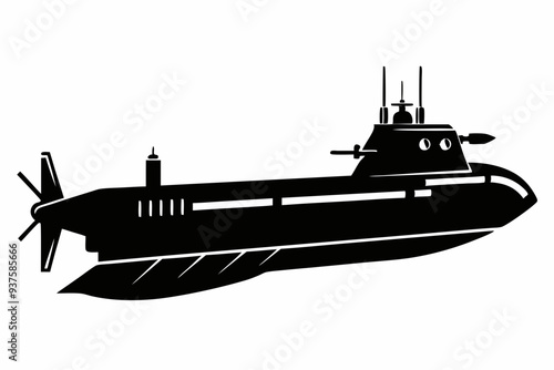 submarine silhouette vector illustration