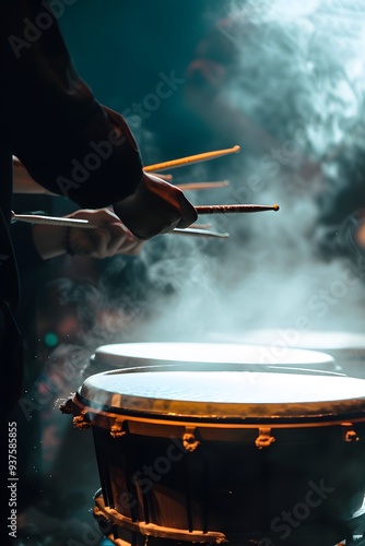 Isolated percussions spectacle with cinematic flair AI generated illustration