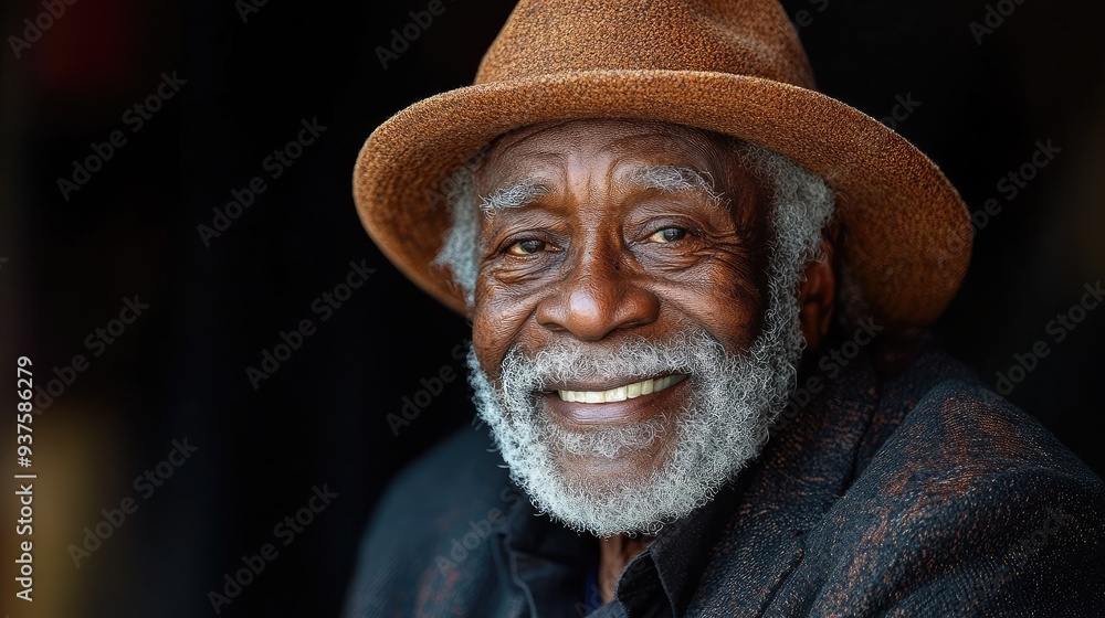 Senior african american man with a white beard smiling Senior african american man with a white beard smiling