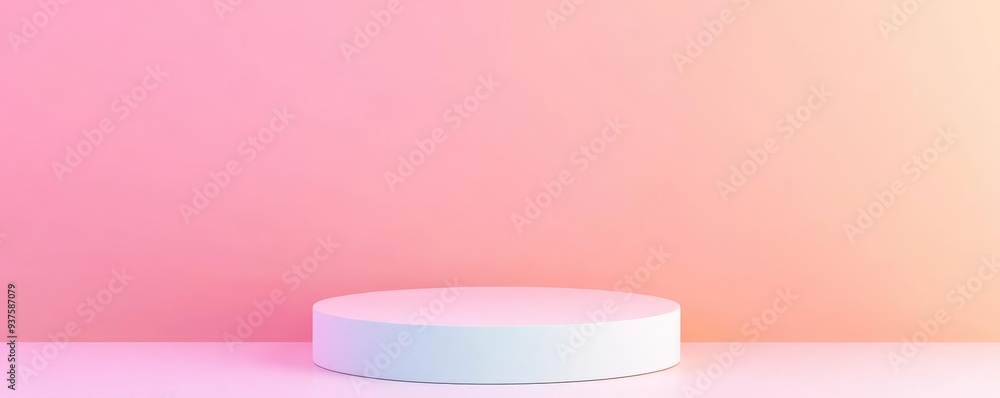Simple 3D pedestal with pastel gradients and smooth textures, minimalist platform, modern showcase