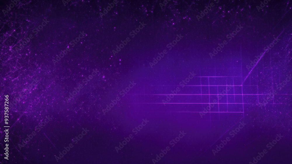 Obraz premium Abstract dark Pink digital background with sparkling blue light particles form into lines