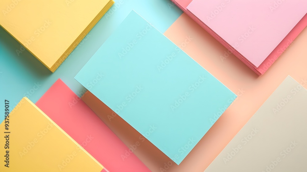 Macro image of a pastel-coloured business card in a minimalist setting AI generated illustration Macro image of a pastel-coloured business card in a minimalist setting AI generated illustration