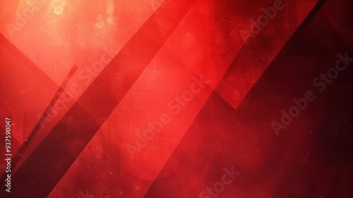 Obraz na płótnie Crimson Fury: Abstract red background with fiery texture and bold geometric shapes, evoking energy, power, and intensity. w salonie