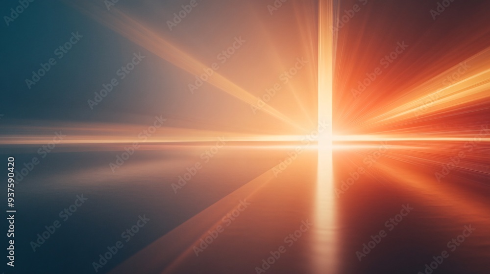 Warm Abstract Light Rays Forming a Cross with Radiant Glow Warm Abstract Light Rays Forming a Cross with Radiant Glow