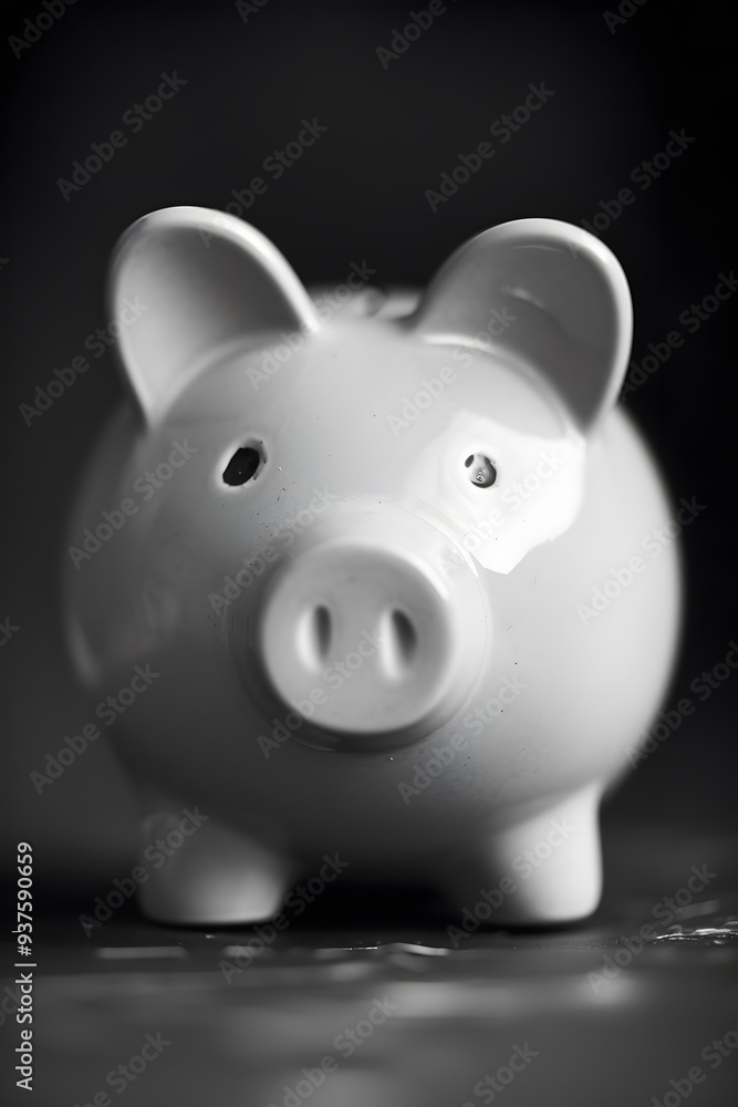Macro shot of a piggy bank in a monochrome environment demonstrating savings AI generated illustration Macro shot of a piggy bank in a monochrome environment demonstrating savings AI generated illustration