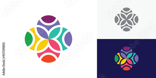 Creative abstract flower logo vector design template 