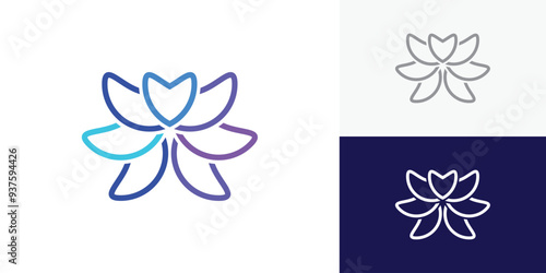 Creative abstract flower logo vector design template 