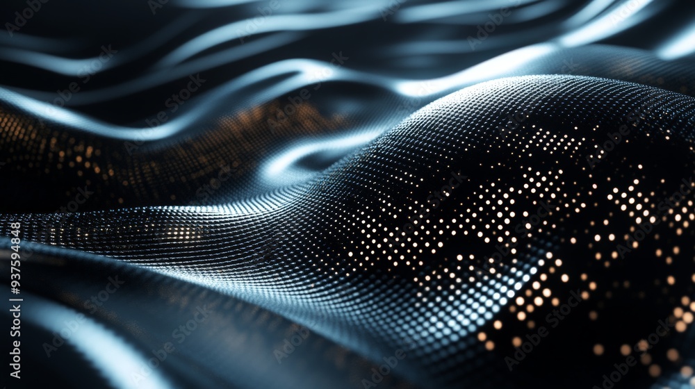 Abstract Digital Waves - Dark and Futuristic 3D Rendering. Abstract Digital Waves - Dark and Futuristic 3D Rendering.