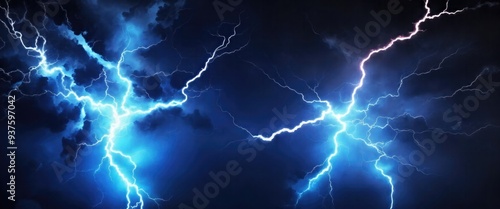 Wallpaper Mural Hot Black and cold blue electrical lightning background Torontodigital.ca