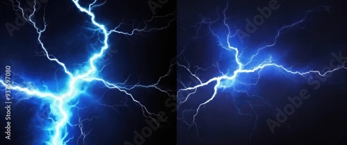 Wallpaper Mural Hot Black and cold blue electrical lightning background Torontodigital.ca