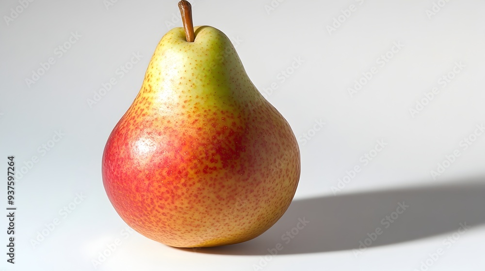 Fresh Ripe Pear on Wooden Table with Soft Shadow Fresh Ripe Pear on Wooden Table with Soft Shadow