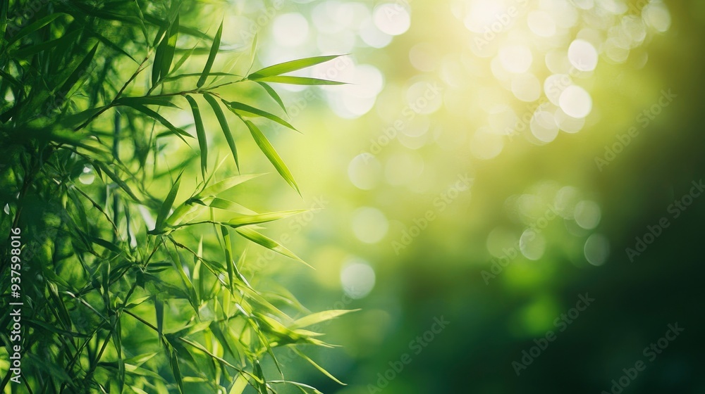 Bamboo forest and green meadow grass with natural light in blur style. Bamboos green leaves and bamboo tree with bokeh in nature forest. Nature pattern view of leaf on blurred greenery background, ai Bamboo forest and green meadow grass with natural light in blur style. Bamboos green leaves and bamboo tree with bokeh in nature forest. Nature pattern view of leaf on blurred greenery background, ai
