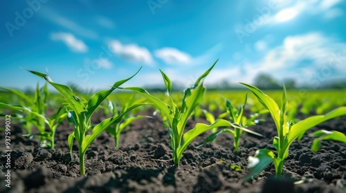 The young corn plants