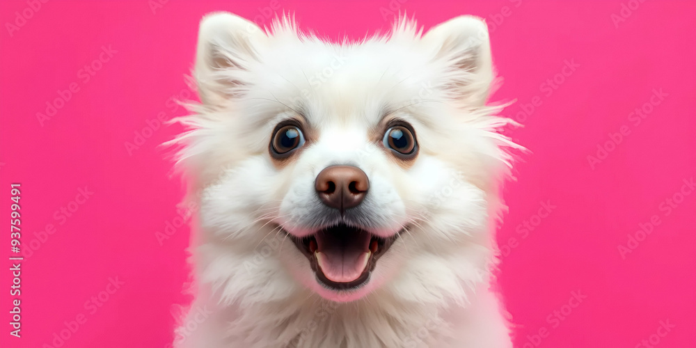 The image showcases a close-up portrait of a small, white dog. Its thick, fluffy fur is incredibly soft and dense, giving it a cuddly appearance. The dog's large, round, brown eyes are wide and alert, The image showcases a close-up portrait of a small, white dog. Its thick, fluffy fur is incredibly soft and dense, giving it a cuddly appearance. The dog's large, round, brown eyes are wide and alert,