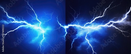 Wallpaper Mural Hot White and cold blue electrical lightning background Torontodigital.ca