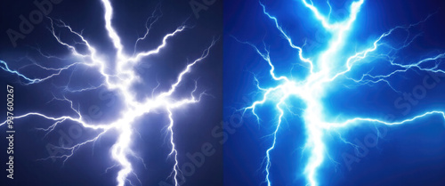 Wallpaper Mural Hot White and cold blue electrical lightning background Torontodigital.ca